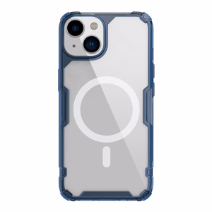 Nillkin Nature Pro Magneettinen TPU Suojakuori iPhone 15 Plus:lle läpinäkyvä-sininen