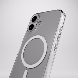Puro Impact Clear D3O MagSafe Silikoninen Suojakuori iPhone 16:lle - läpinäkyvä