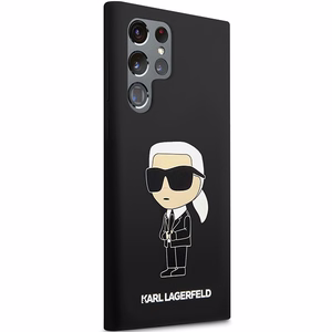 Karl Lagerfeld Suojakuori Samsung Galaxy S24 Ultralle KLHCS24LSNIKBCK musta HC SILICONE NFT IKONIK