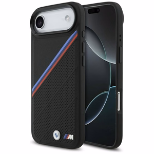 BMW M Tricolor Metal Logo MagSafe Suojakuori iPhone 17 Air:lle - Musta