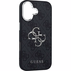 GUESS suojakuori iPhone 17 GUHCP17SP4G4SMCK (4G PU-nahkakuori isolla 4G- ja Classic-logolla sekä hopeisella metallikameran kehyksellä) musta