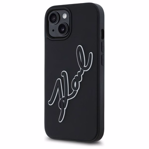 KARL LAGERFELD Suojakuori iPhone 15:lle KLHCP15S3DRKSDLK (3D Rubber Signature) musta