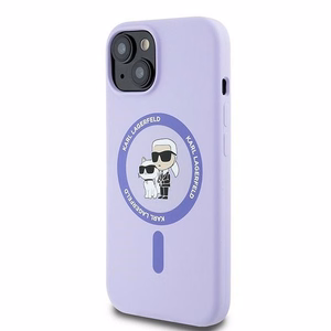 KARL LAGERFELD Silikoninen KC Body Ring MagSafe Suojakuori KLHMP15SSCMKCRHU iPhone 15:lle - Violetti