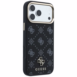 Guess Peony 4G Small Logo MagSafe-suojakuori iPhone 17 Pro / 18 Pro -malleille, musta
