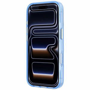 Guess IML 4G Script Metal -suojakuori laitteelle iPhone 18 Pro Max / 17 Pro Max – vaaleansininen