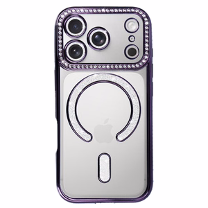 Bling MagSafe Suojakuori iPhone 17 Pro:lle violetti