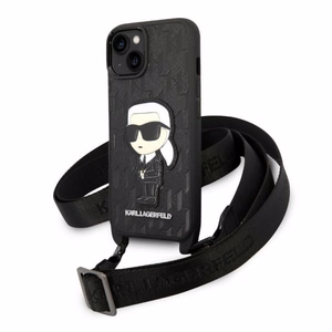 Karl Lagerfeld KLHCP14SSTKMK iPhone 14 6.1" musta/musta kovakuori Monogram Ikonik Patch