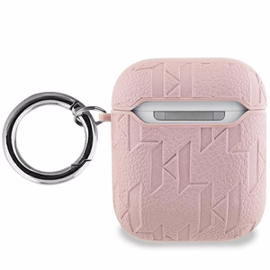 Karl Lagerfeld Monogram Karl Head suojakuori AirPods 1 / 2:lle - vaaleanpunainen