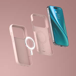 Etteri Silikoninen Mag Suojakuori iPhone 17 Pro -puhelimelle vaaleanvaaleanpunainen