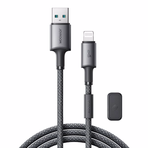 Joyroom S-A50 Unlimited Series 3A USB-A - Lightning -kaapeli magneettisella kaapelinorganisaattorilla 1,2 m - harmaa