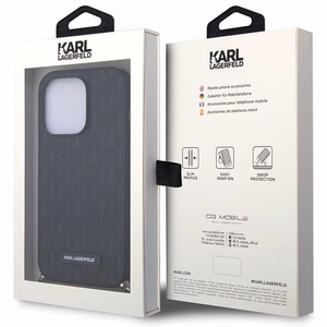 Karl Lagerfeld KLHCP14LSACKLHPK iPhone 14 Pro 6.1 musta/musta kovakuori Saffiano Monogram Chain