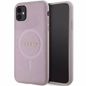Guess GUHMN61PSAHMCP Suojakuori iPhone 11 / Xr:lle - vaaleanpunainen Saffiano MagSafe