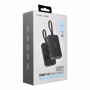 X-ONE Orbit Magcharge MagSafe-yhteensopiva varavirtalähde, 10000mAh, musta