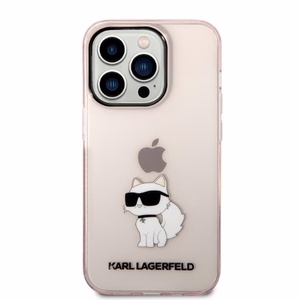 Karl Lagerfeld Ikonik Choupette suojakuori iPhone 14 Pro Max:lle - vaaleanpunainen