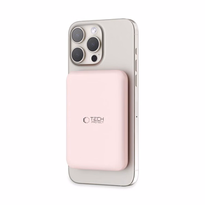 Tech-Protect LifeMag PB10 Powerbank MagSafe 5000mAh 15W USB-C-portilla - vaaleanpunainen + USB-C-kaapeli