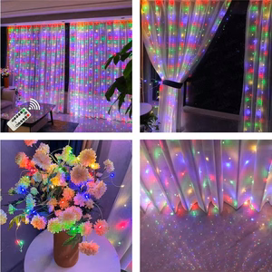 LED-valoverho (300 LED-lamppua) 3Mx3M monivärinen