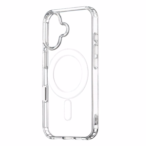 Anti Shock 1,5 mm Mag Suojakuori iPhone 16 6,1 tuumalle läpinäkyvä iso aukko + painike