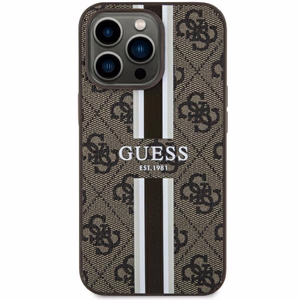 Guess GUHMP13LP4RPSW iPhone 13 Pro / 13 6.1 ruskea/ruskea suojakuori 4G Printed Stripes MagSafe