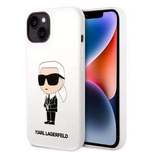 Karl Lagerfeld KLHCP14MSNIKBCH iPhone 14 Plus 6.7" kovakuori valkoinen/valkoinen Silicone Ikonik