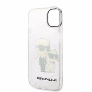 Karl Lagerfeld Glitter Karl&Choupette suojakuori iPhone 14 Plus:lle - läpinäkyvä