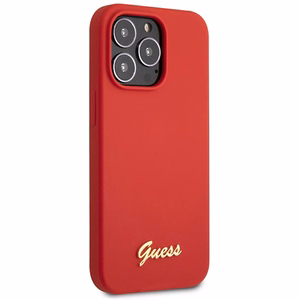 Guess GUHCP13XLSLMGRE iPhone 13 Pro Max 6.7 punainen/burgundy kovakuori Silicone Vintage Gold Logo