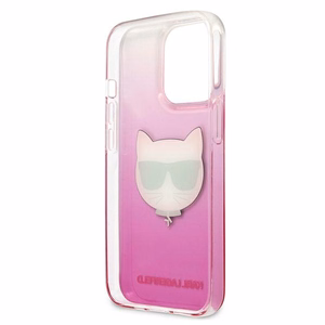 Karl Lagerfeld Choupette Head kotelo iPhone 13 Pro Max - vaaleanpunainen