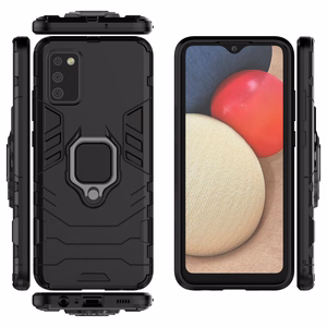 Ring Armor kova hybridi tapauksessa kansi + magneettinen pidike Samsung Galaxy A03s (166.5) musta