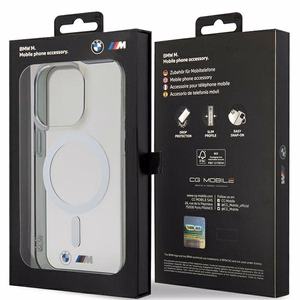 BMW BMHMP14LHCRS Suojakuori iPhone 14 Pro 6.1" läpinäkyvä hardcase Silver Ring MagSafe