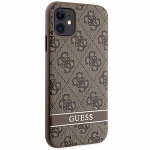 Guess GUHCN61P4SNW iPhone 11 / Xr ruskea/ruskea kovakuori 4G Stripe
