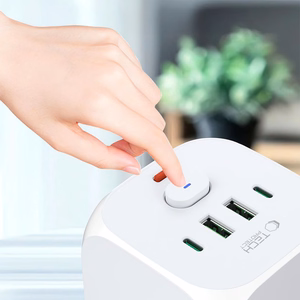 Tech-Protect PCL3x4 Power Strip, 2x USB-A, 2x USB-C, 3x AC Type Schuko - White