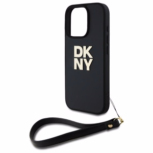 DKNY Wrist Strap Stock Logo Suojakuori iPhone 16 Pro Max:lle - musta