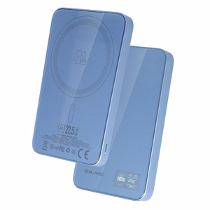 Blavec BJ-04 10000 mAh ohut magneettinen MagSafe-varavirtalähde, 13,5 mm, USB-C, 22,5 W, 3-in-1 (PBBJ04-MC5LB) (väri: vaaleansininen; lasipinta)