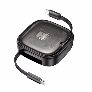 Hoco U140 All-in-One Kelautuva kaapeli vaihtokärjillä PD 3A 60W 0.95m musta