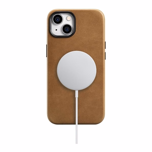 iCarer Öljyvaha Premium Nahkakotelo iPhone 14 Plus Magneettinen nahkakotelo MagSafe ruskea (WMI14220703-TN)