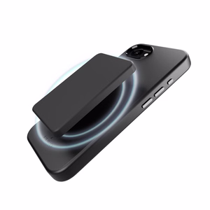 Puro nestesilikoni 'ICON MAG PRO' -suojakuori MagSafella, metallipainikkeilla ja kameran renkaalla iPhone 16E - musta