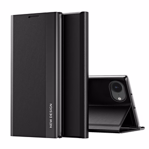 Sleep Case Pro iPhone 16e / 17e:lle läpällä ja jalustalla - musta