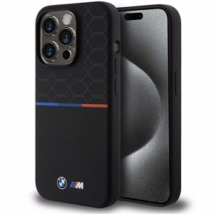 BMW M Silikoninen Pattern MagSafe Suojakuori iPhone 15 Pro:lle - musta