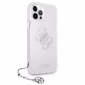 Guess GUHCP12LKS4GSI iPhone 12 Pro Max 6.7" läpinäkyvä kovakotelo 4G hopea Charms kokoelma