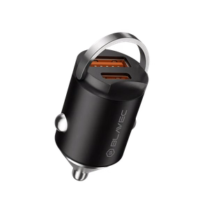 Blavec autolaturi BS-02B-C Aero - USB + Type C - QC 3.0 18W PD 30W ja Type C - Type C -kaapeli (CCBS02BCA-UCB) musta