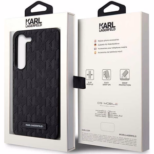 Karl Lagerfeld Saffiano Mono Metal Logo Suojakuori Samsung Galaxy S24+:lle - musta