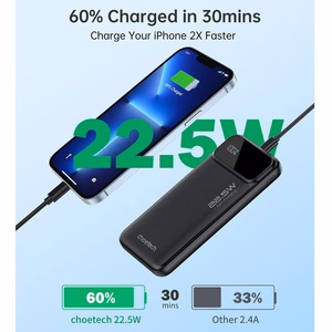 External battery Power Bank Choetech B728 22.5W 10000mAh black