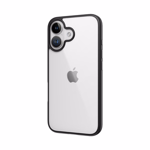 Rock Guard Series Suojakuori iPhone 16 Plus:lle läpinäkyvä-musta