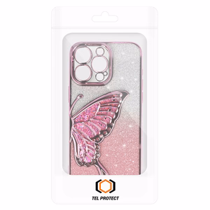 Tel Protect Butterfly Water Suojakuori iPhone 17 Pro Max:lle vaaleanpunainen