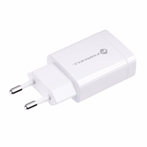 Puhelinlaturi Forcell F-Energy USB A QC3.0 2,4A 18W + kaapeli USB A - USB C TFK-TC-1099 valkoinen