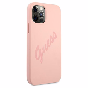 Guess GUHCP12LLSVSPI iPhone 12 Pro Max 6.7" vaaleanpunainen/vaaleanpunainen kovakotelo Script Vintage