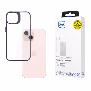3mk Satin Armor Case+ Purple Suojakuori Apple iPhone 15:lle - läpinäkyvä