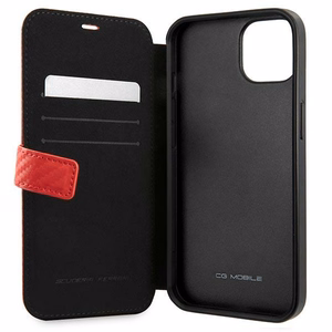 Ferrari FESAXFLBKP13SRE iPhone 13 mini 5.4" punainen/punainen kirja On Track Carbon Stripe