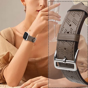 Nahkainen Hihna Apple Watch 38 / 40 / 41 mm ranneke - tummanruskea
