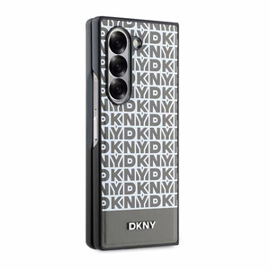 DKNY Repeat Pattern Bottom Stripe Case for Samsung Galaxy Z Fold 6 - Brown