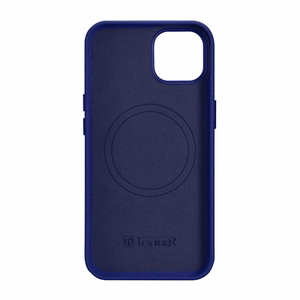iCarer Litchi Premium Nahkakotelo iPhone 14 Plus Magneettinen nahkakotelo MagSafe tumman sininen (WMI14220711-DB)